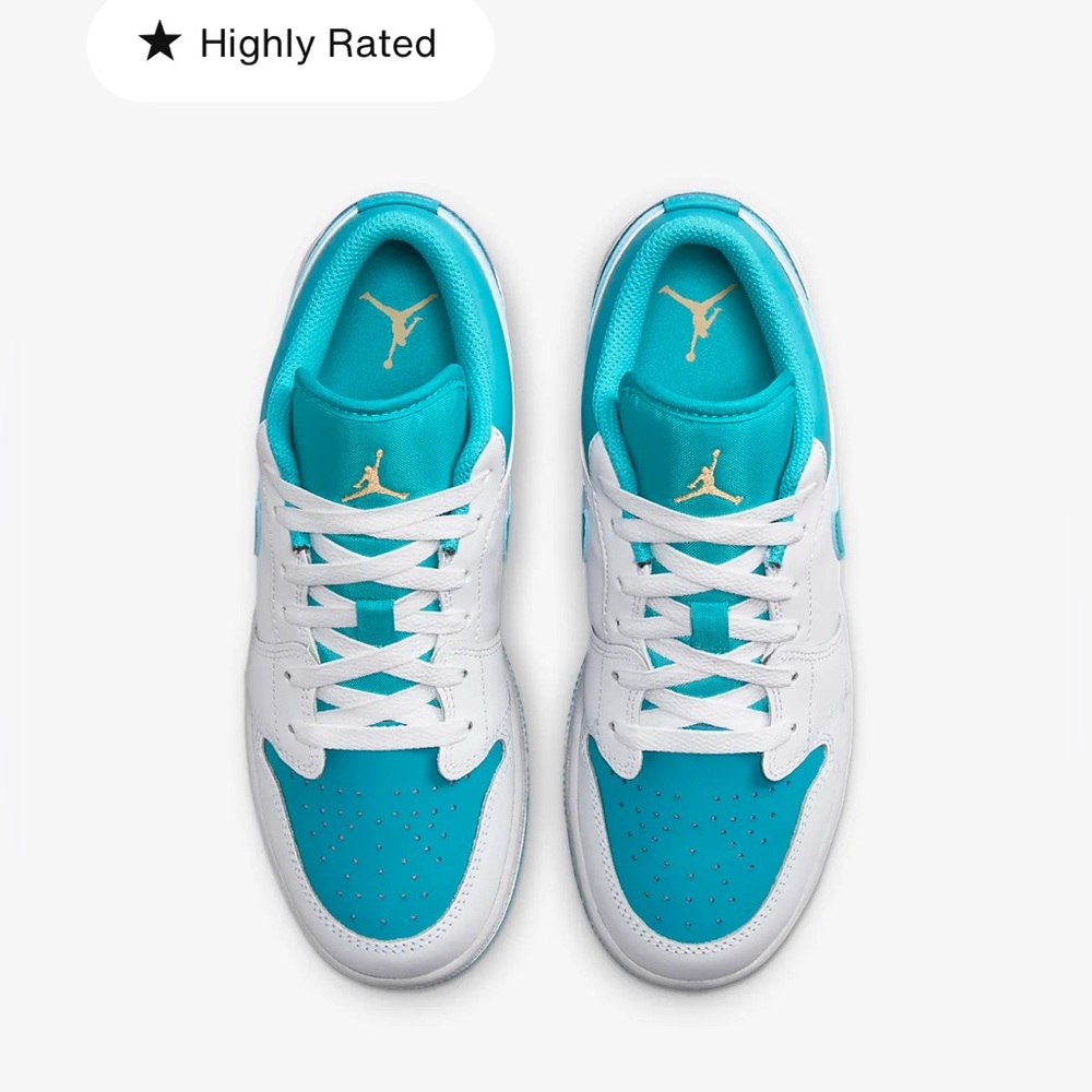 Air Jordan 1 Low — Teal/Gold/White